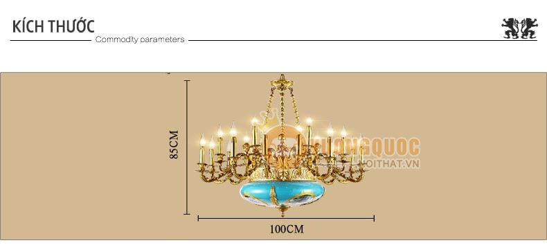 Đèn chùm đồng nến phong cách châu âu abr150-5
